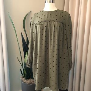 Zara Women’s Babydoll Dress Green Dot M